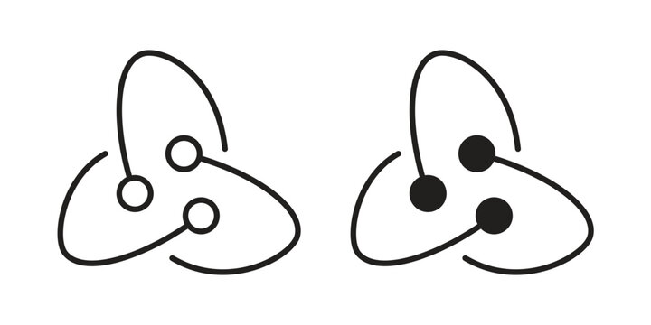 React icon flat outline in black