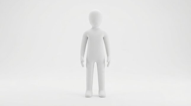 3D white mannequin standing