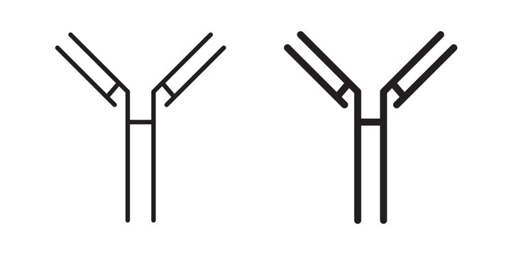 Antibody icon flat outline in black