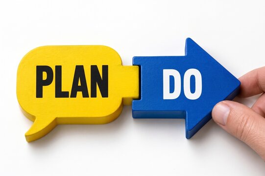 Plan and action concept with plan and do symbols