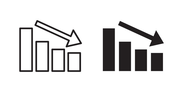 Chat arrow down icon flat outline in black