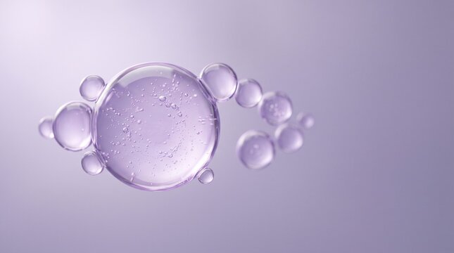 Lavender gel bubbles suspended in luminous haze