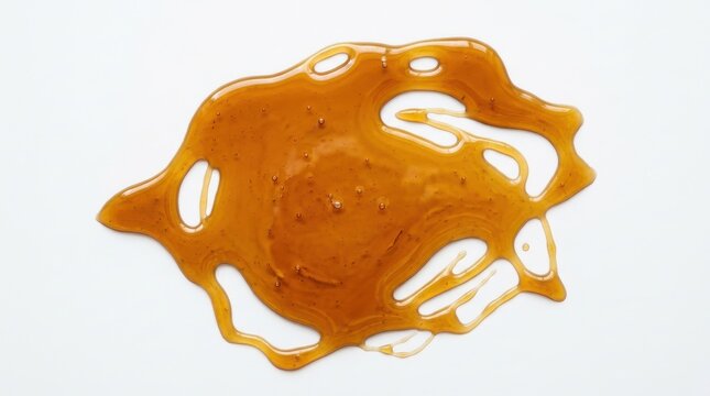A puddle of golden honey syrup
