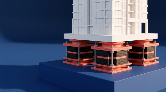 Base isolators support a resilient building model