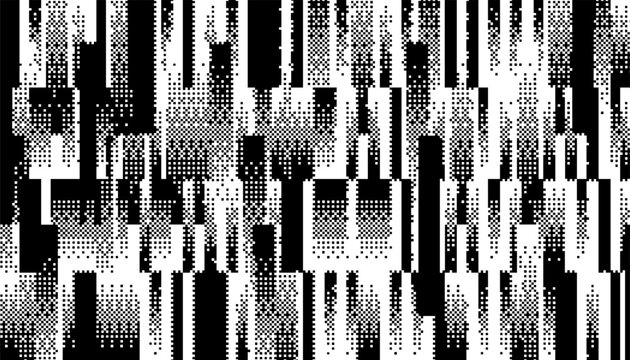 Black isolated on white background, editable sporty pattern with abstract pixel effect for modern background and jersey design element. Vector format illustration. Eps10 