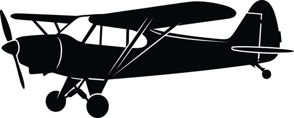 Vintage biplane aircraft in flight isolated on white background © Abdul