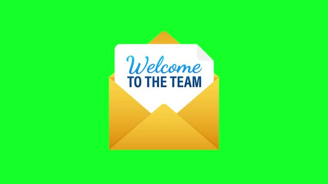 Animated welcome to the team message letter