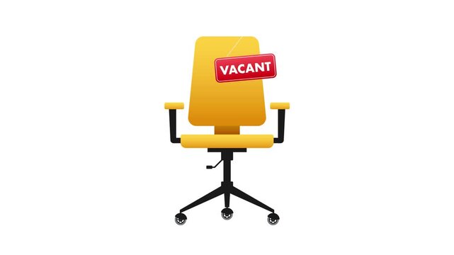 Vacant office chair job opportunity animation