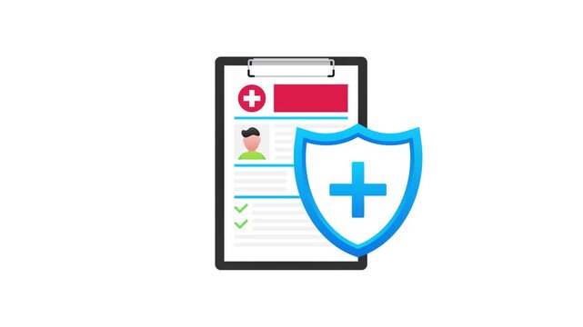 Health insurance medical protection animated icon