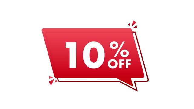 Animated 10 percent off discount sale tag
