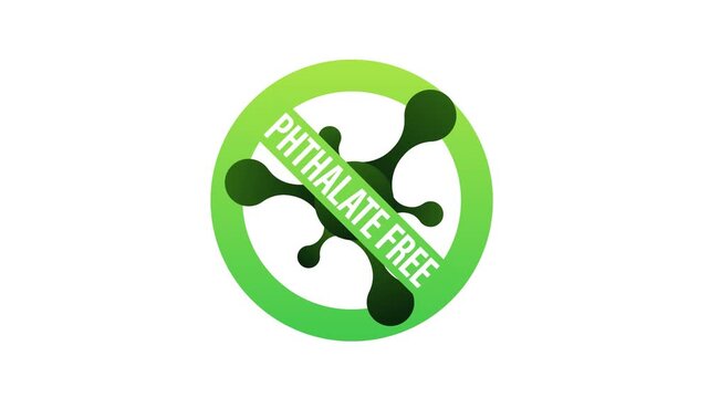 Animated green phthalate free icon badge