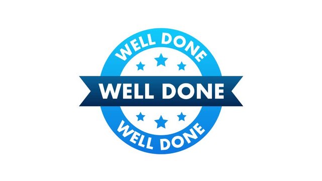 Well done blue seal animation with stars