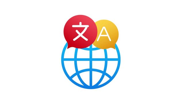 Online translator global language conversion icon animation