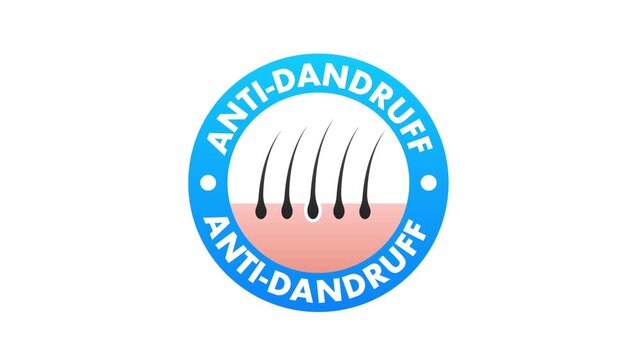 Animated anti dandruff hair care icon animation