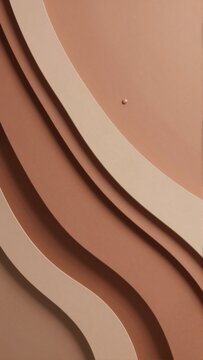 close beige colored surface curved design design multiple layers curved lines create wave like pattern lines arranged way creates sense depth dimension background solid peach color small orange dot