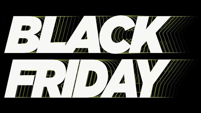 Black Friday Typography with Yellow Outline Trails