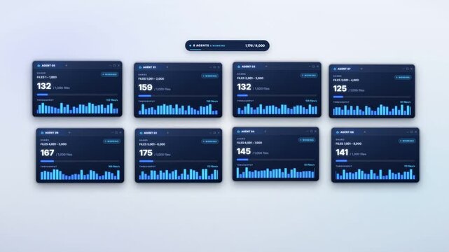 AI agent splitting 8,000 files into eight parallel agent shards and merging results, seamless loop