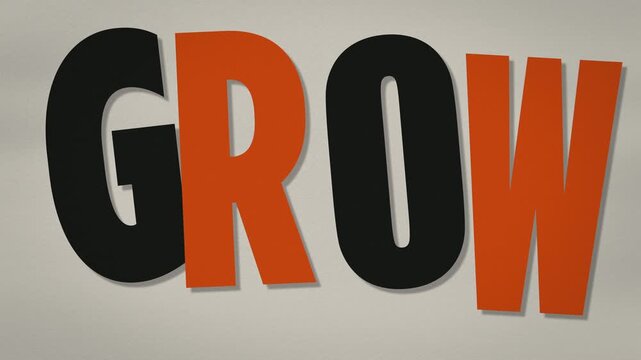 Textured Paper GROW Typography on Beige
