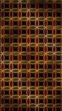 Shippo seven treasures Japanese traditional pattern interlocking circles gold cloisonne background seamless loop in calm red tones vertical 9:16