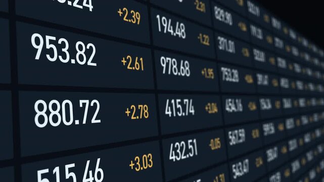 Animated Numeric Display Board in Perspective
