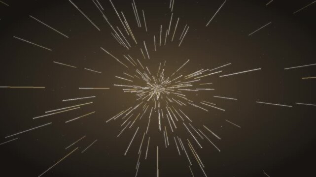 Warp speed hyperspace starfield flight seamless loop in deep gold tones