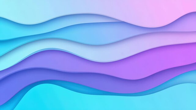 Abstract Paper Waves: Gentle, flowing waves of pastel color created with a layered paper cut effect, evoking a serene and dreamlike atmosphere.
