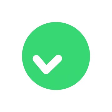 Green checkmark icon rotating smoothly inside a bright circle animation graphic loop video footage