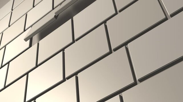 Ivory Geometric Shutters Opening in a Seamless Loop