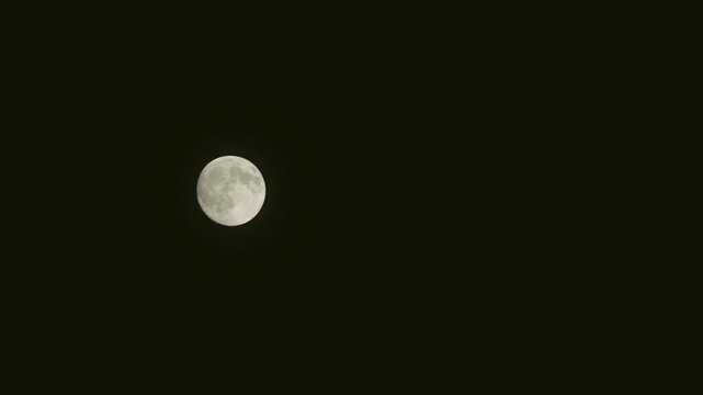 Tokyo,Japan - September 25, 2026: Full moon on the autumn sky