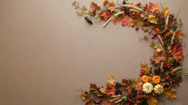 Bird flying over autumn forest branches