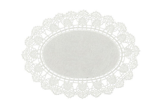 Ornate white lace frame clean cutout