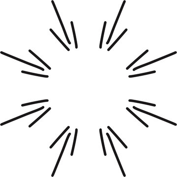 Hand Drawn Comic Burst Lines, Radial Emphasis Doodle Effect