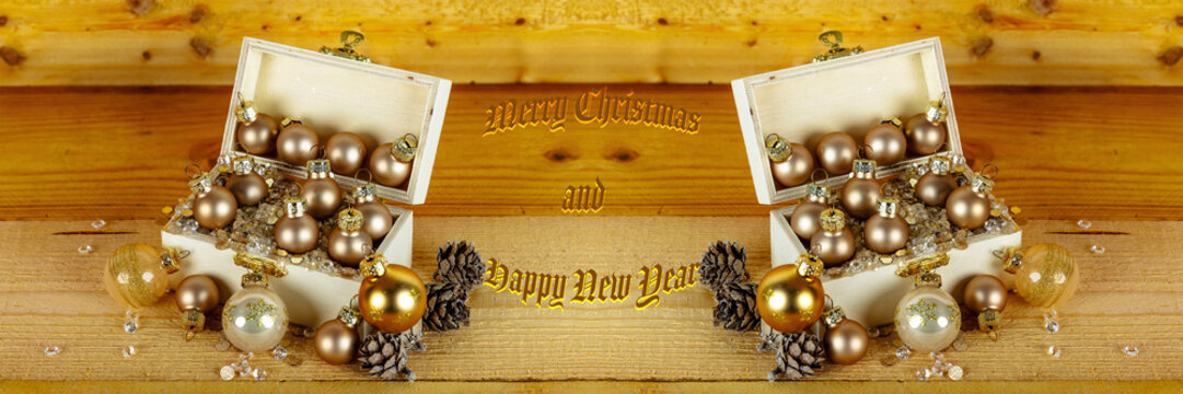 Biglietto di auguri per un felice anno nuovo e per un buon Natale