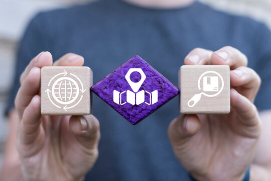 Concept of geolocation technology. Mobile location pin tracking and GPS navigation.