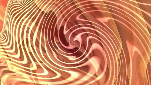 Warm orange and coral flowing lines form a hypnotic spiral motion background with curved wave patterns, glowing highlights, fluid shapes, and dynamic visual movement.