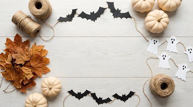 Halloween DIY Craft Decoration Flat Lay