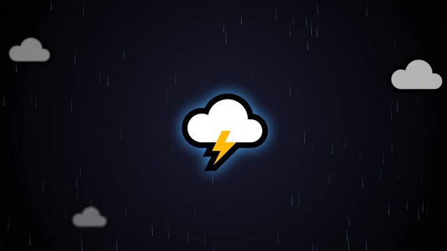 illustration video of lightning during rain