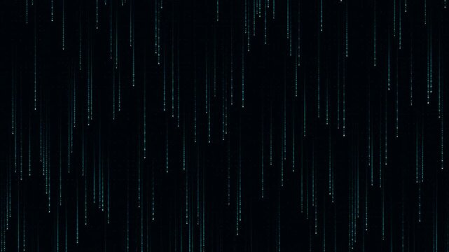 Vertical lines falling downward to represent data matrix for illustrating digital processing concepts and to demonstrate cybersecurity analysis.