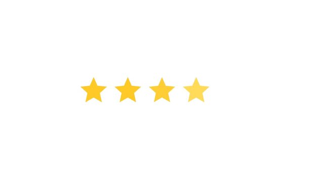 5 star rating concept animation on the background , Motion graphics of customer review concept