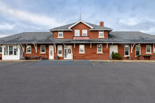 Historic Warroad Train Depot and City Hall in Warroad, Minnesota