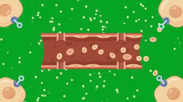 Insulin glucose absorption animation chroma key