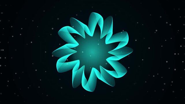 High Frequency Cyan Wave Resonance Ring 4K