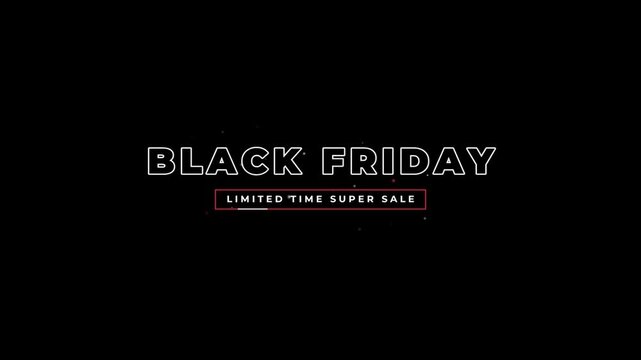 Black Friday limited time super sale motion graphic animation