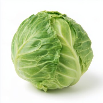 新鮮なキャベツの丸ごと一個のアップ。料理や食材紹介に使える野菜の写真