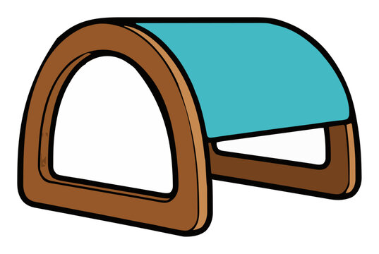 Pilates arc barrel spine corrector vector illustration. Generative AI