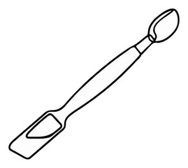 Obraz premium Nail manicurist cuticle pusher tool line art vector .... Generative AI