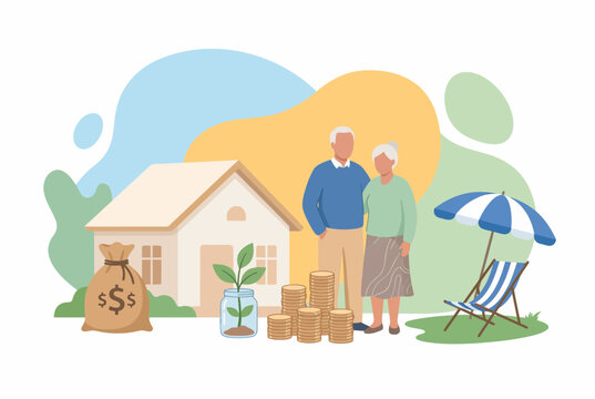Elderly Couple Planning Retirement Savings with House and Pension Fund