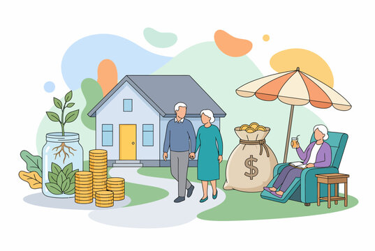 Senior Retirement Planning and Financial Pension Savings Concept