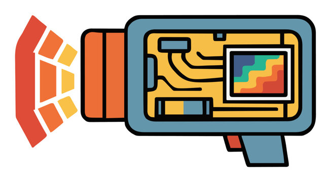 Thermal imaging camera cross section vector illustra.... Generative AI