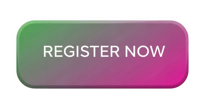 Modern register now call to action button isolated on transparent background